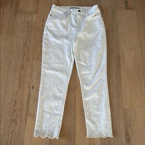 Lands' End White Ankle Cropped Jeans